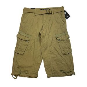 XRAY Khaki Cargo Shorts Men's 32 Khaki Brown Belted Tactical Military Style NEW‎